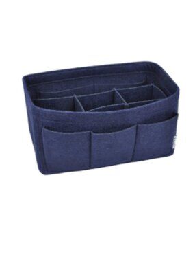 Womens Felt Purse Organizer Handbag Insert Liner Shaper Bag for Speedy Navy